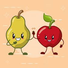 Resultado de imagen de pera y manzana dibujo